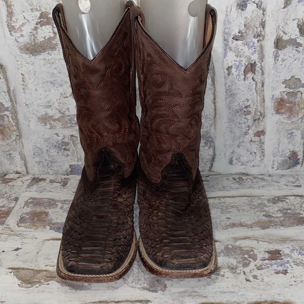 Los Altos Men’s Python Square Toe Boots ( Brown )… - image 3